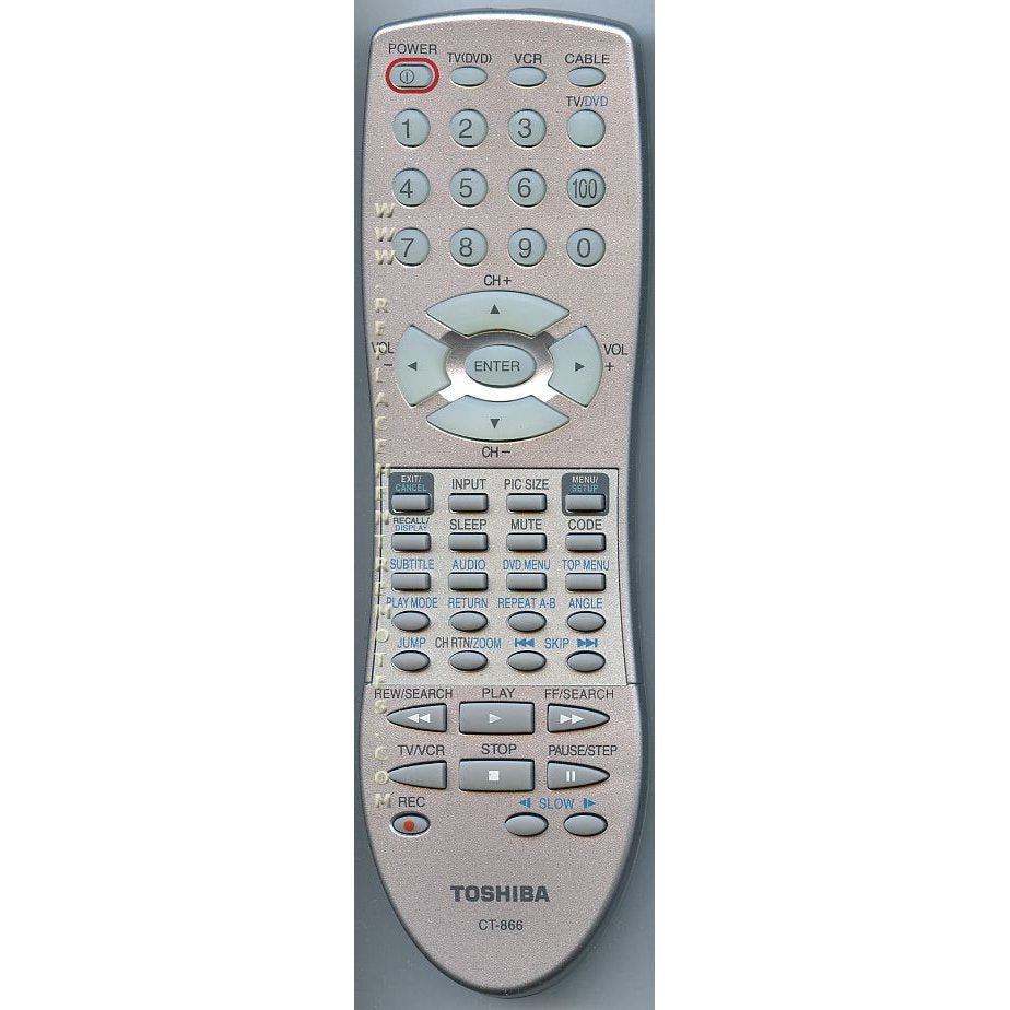 Toshiba CT866 TV/DVD Remote Control