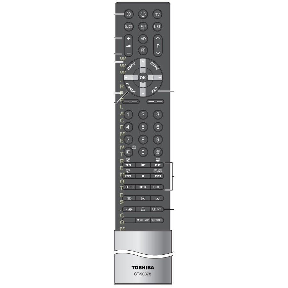 Toshiba CT90378 TV Remote Control