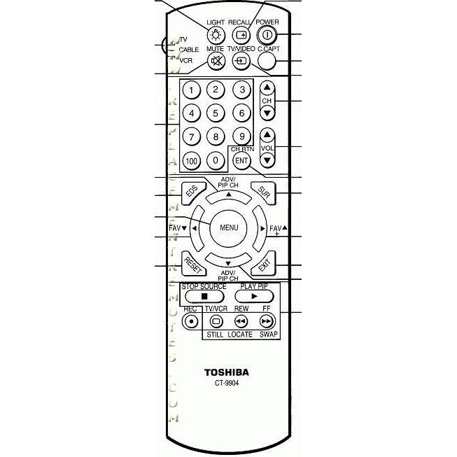 Toshiba CT9904 TV Remote Control