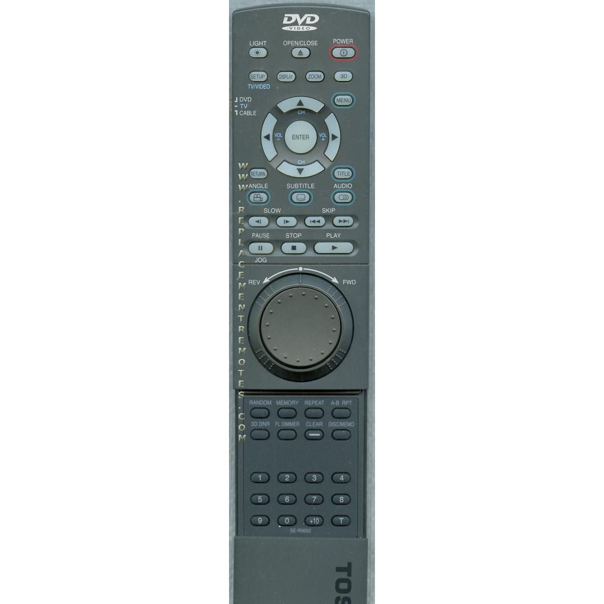 Toshiba SER0002 DVD Remote Control