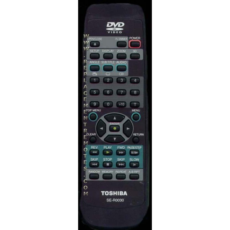 Toshiba SER0030 DVD Remote Control