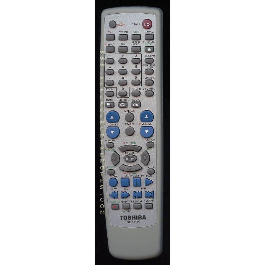 Toshiba SER0135 DVD/VCR Remote Control