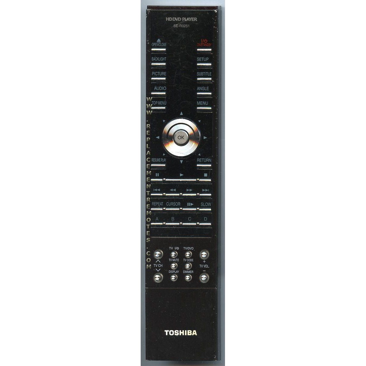 Toshiba SER0251 DVD Remote Control