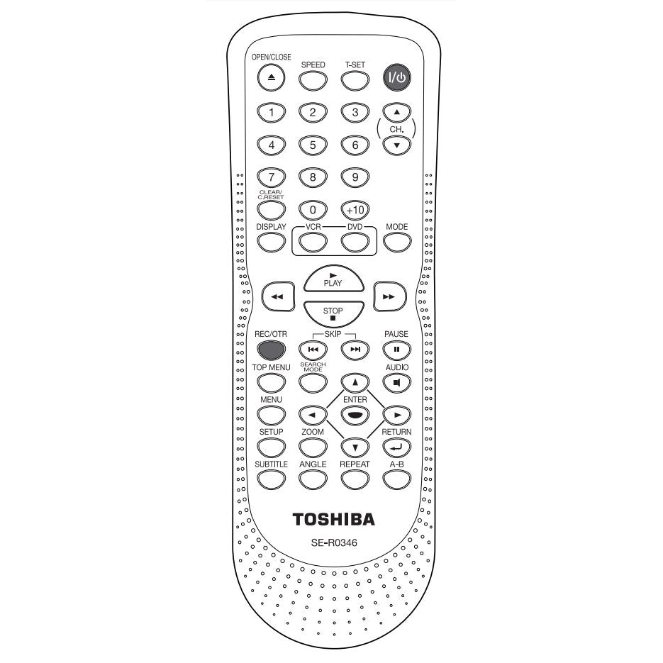 Toshiba SER0346 DVDR Remote Control