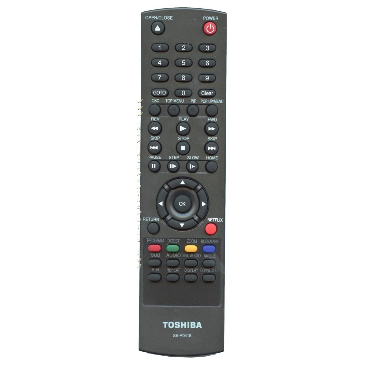 Toshiba SER0418 Blu-ray Remote Control