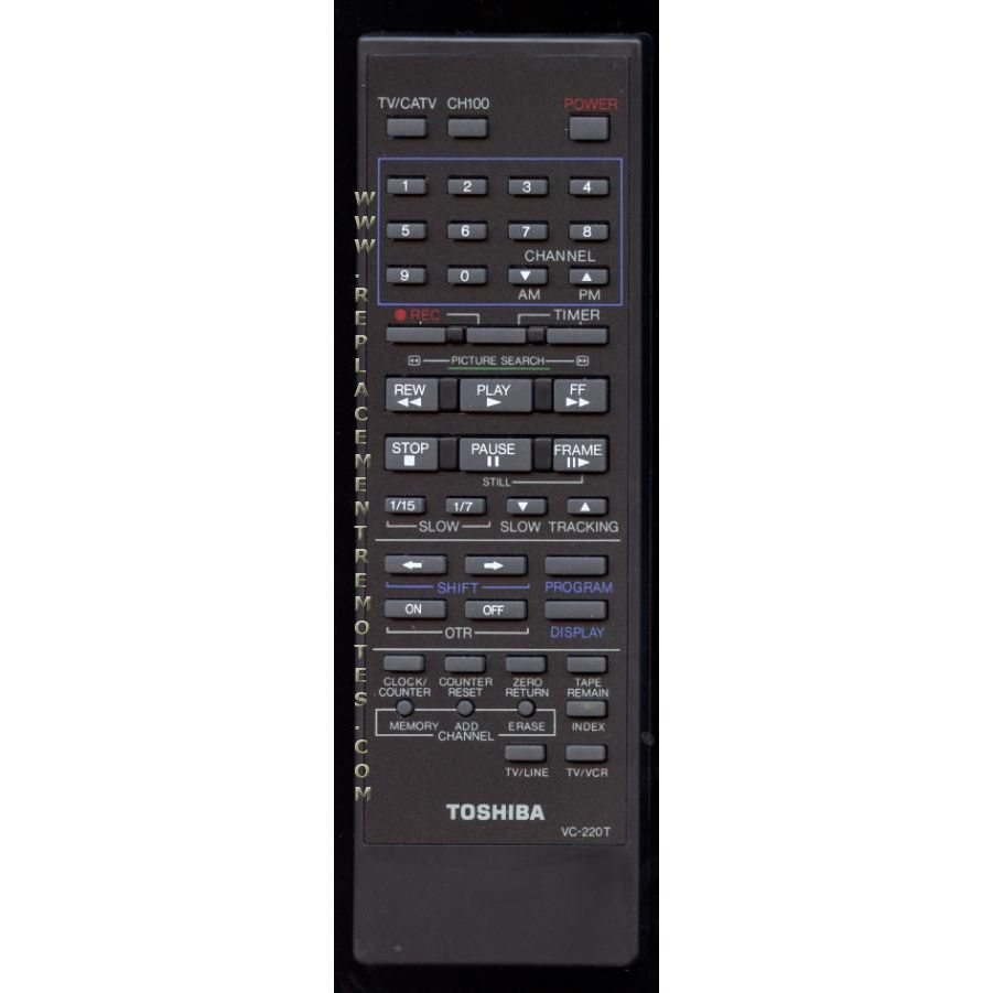 Toshiba VC220T VCR Remote Control