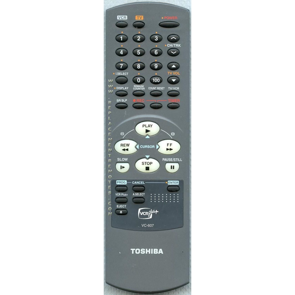 Toshiba VC607 VCR Remote Control