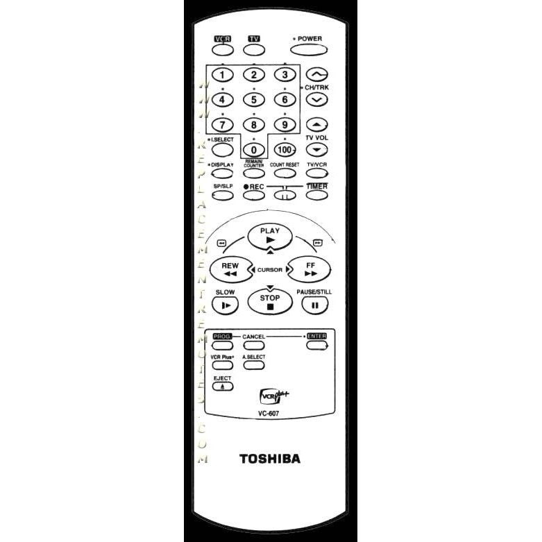 Toshiba VC607 VCR Remote Control