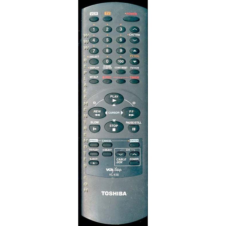 Toshiba VC635 Consumer Electronics Remote Control