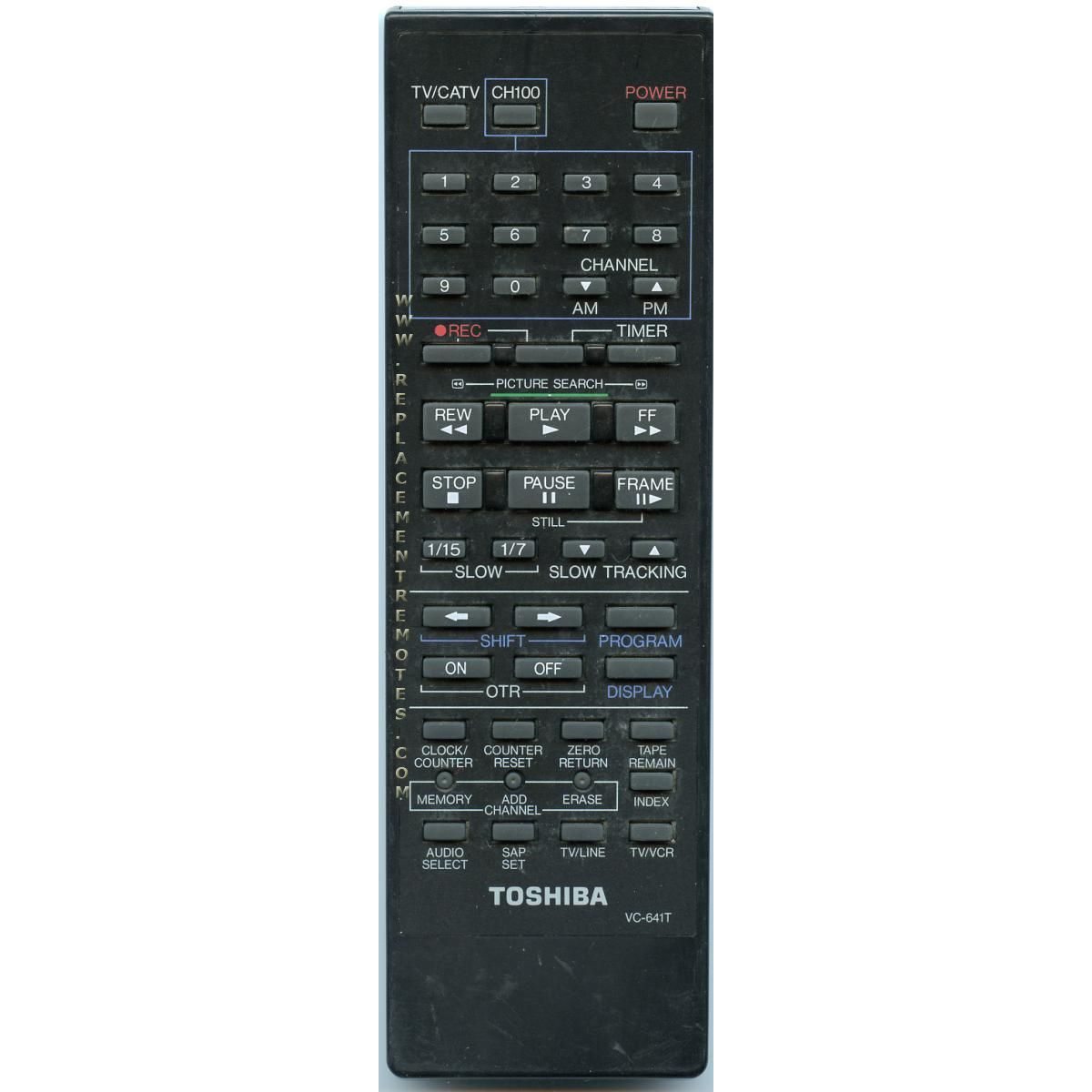 Toshiba VC641T TV/VCR Remote Control