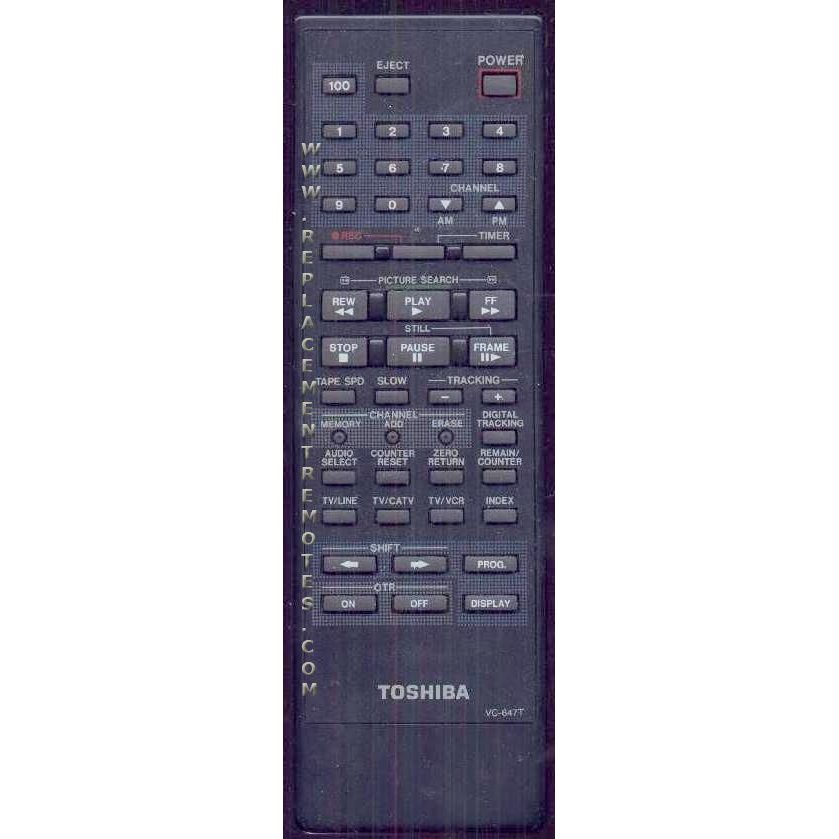 Toshiba VC647T Consumer Electronics Remote Control