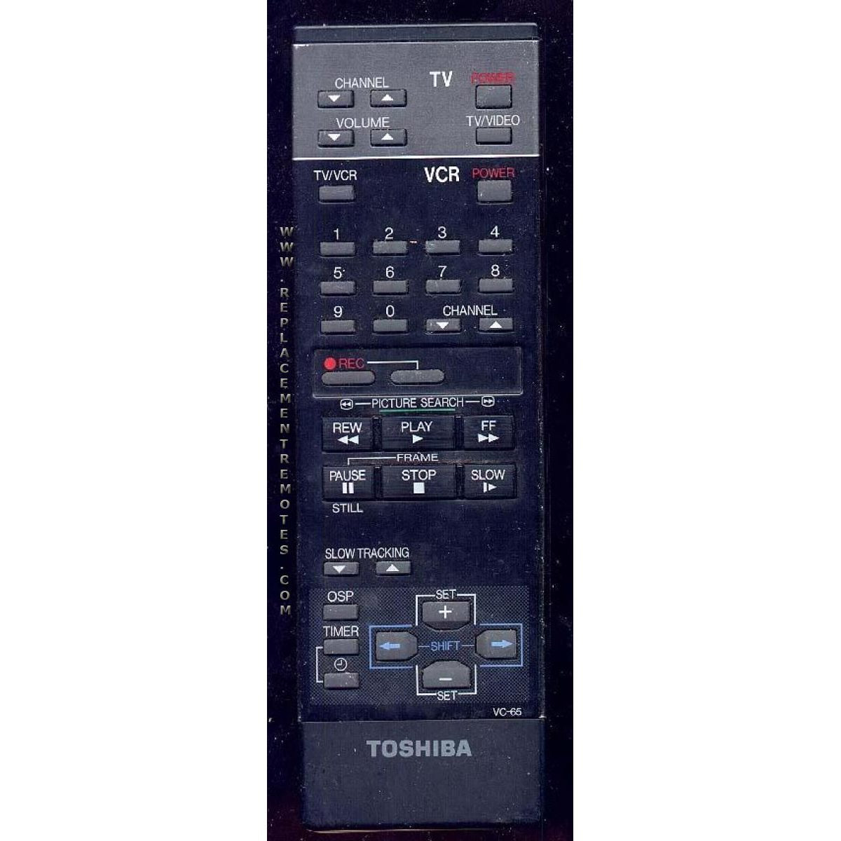 Toshiba VC65 VCR Remote Control