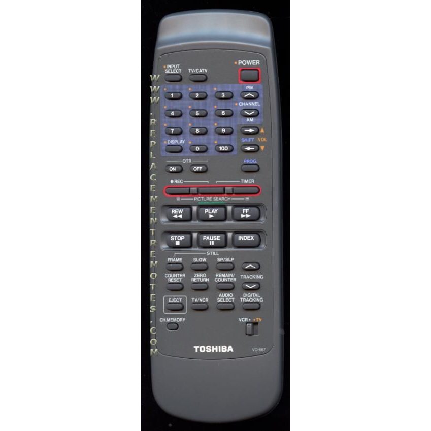 Toshiba VC657 VCR Remote Control