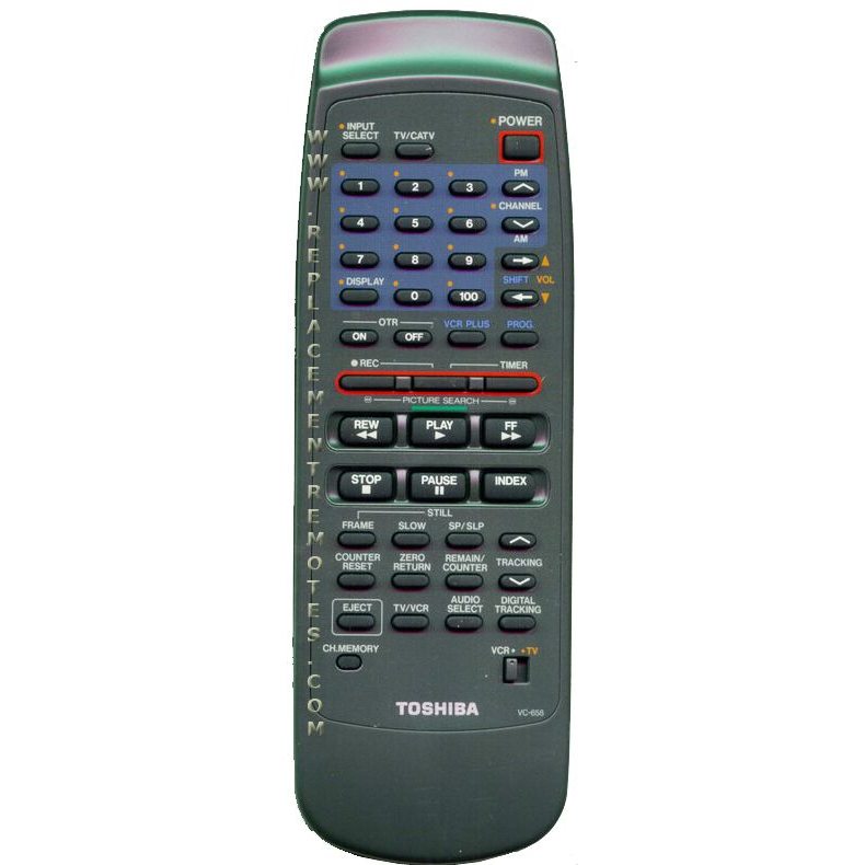 Toshiba VC658 VCR Remote Control