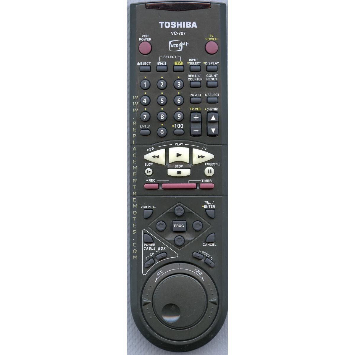 Toshiba VC707 VCR Remote Control