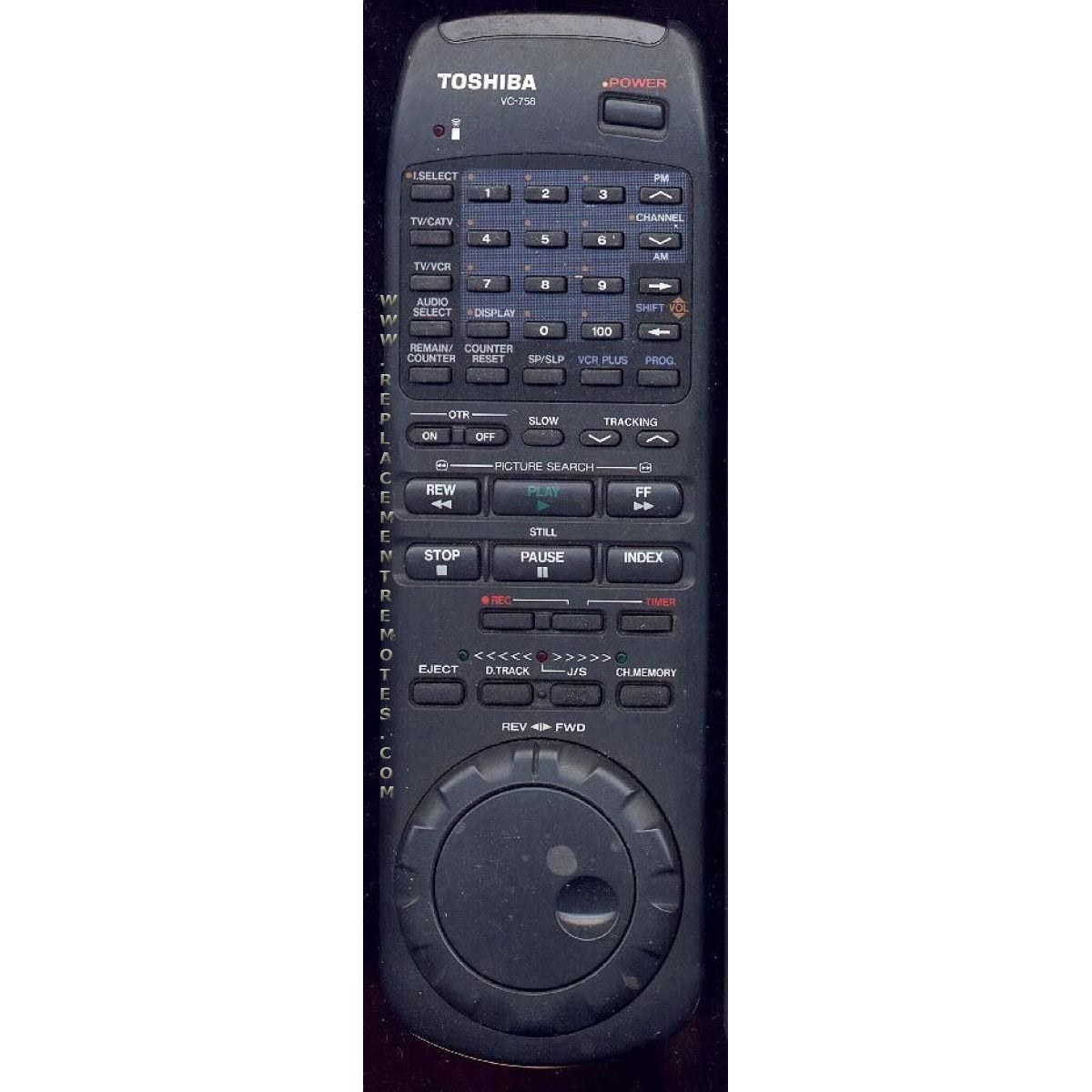 Toshiba VC758 VCR Remote Control