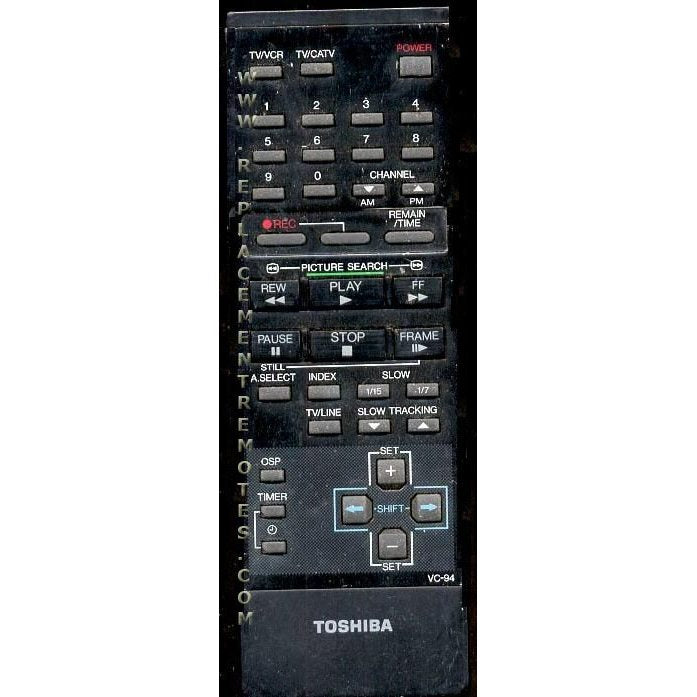 Toshiba VC94 VCR Remote Control