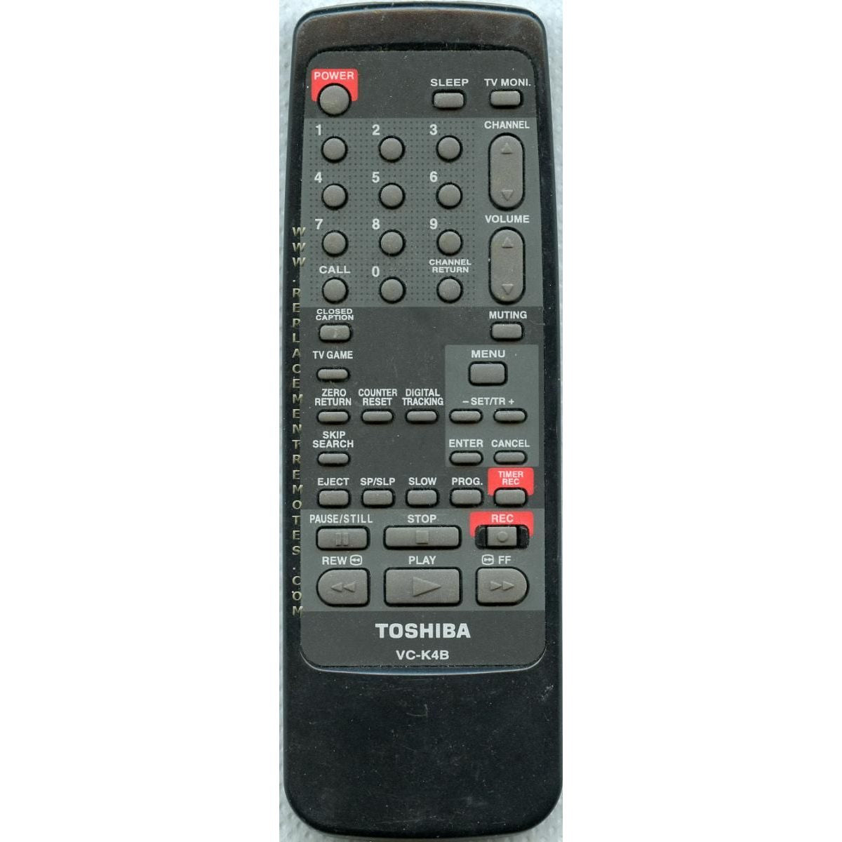 Toshiba VCK4B VCR Remote Control