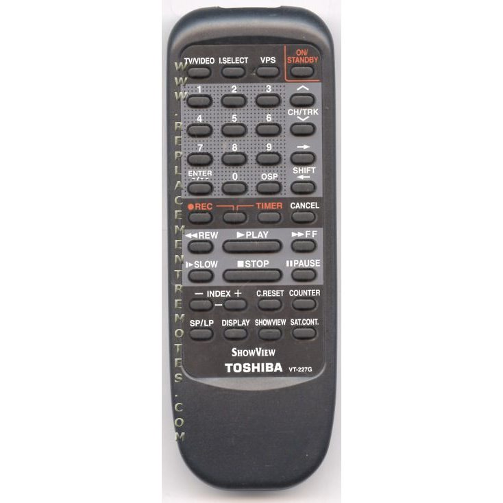 Toshiba VT227G VCR Remote Control