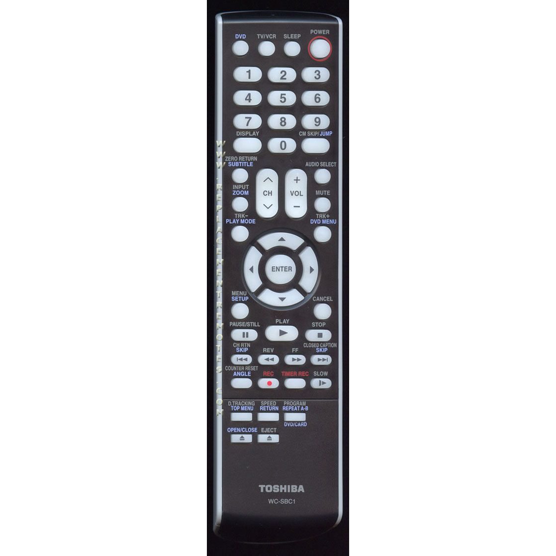 Toshiba WCSBC1 TV/VCR/DVD Remote Control