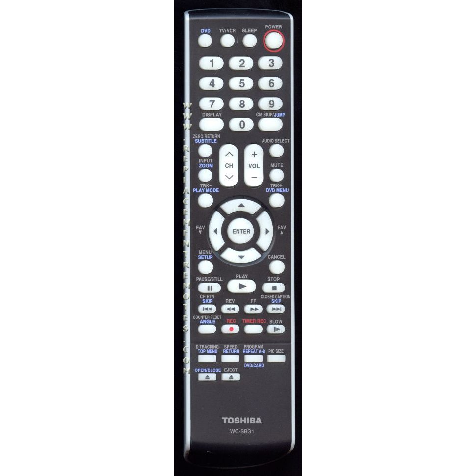 Toshiba WCSBG1 TV/VCR/DVD Remote Control