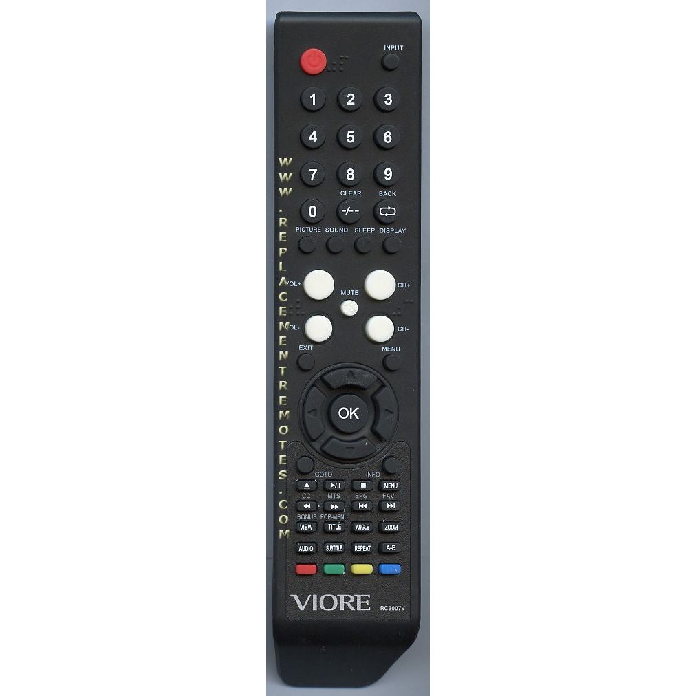 Viore RC3007V TV/DVD Remote Control