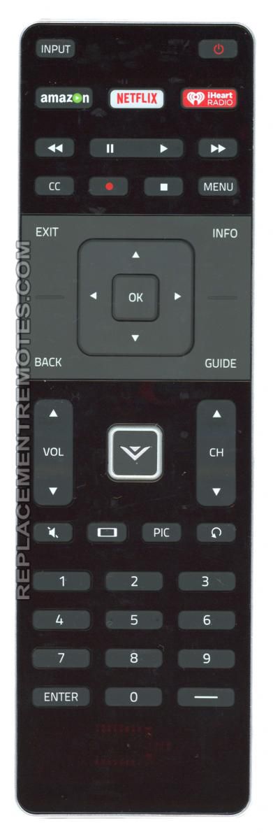 Vizio XRT500 Amazon/Netflix/iHeart TV Remote Control