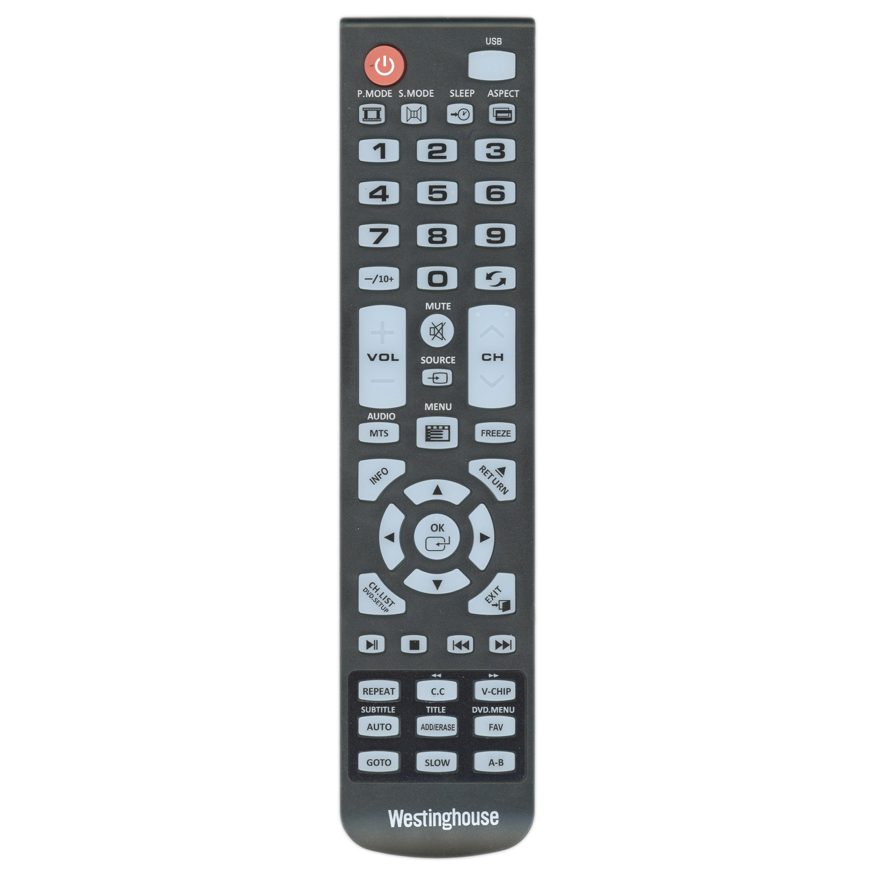 Westinghouse 84504603BB1 TV Remote Control