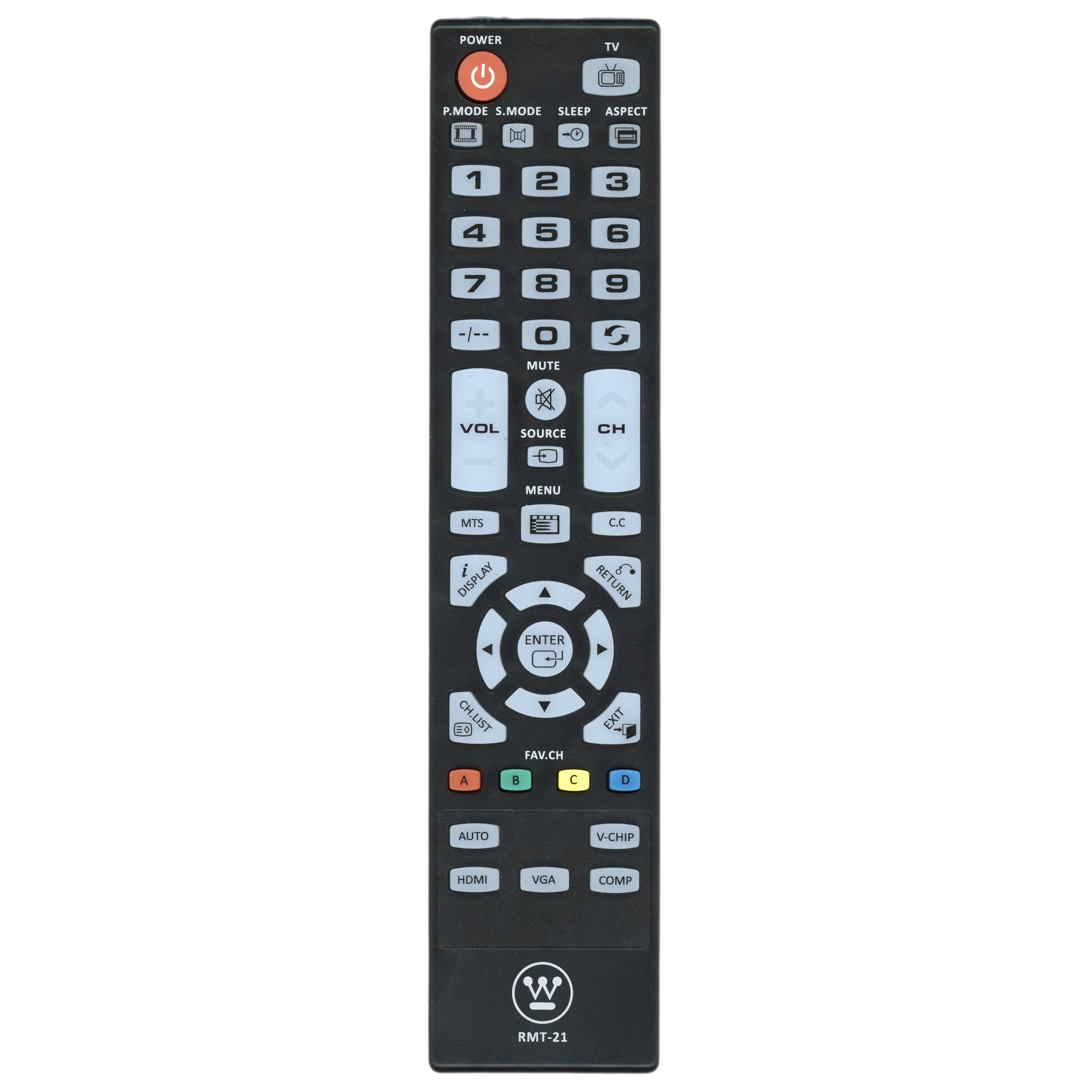 Westinghouse RMT21 TV Remote Control