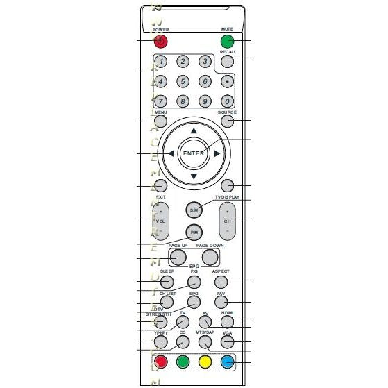 Westinghouse VR2680REM TV Remote Control