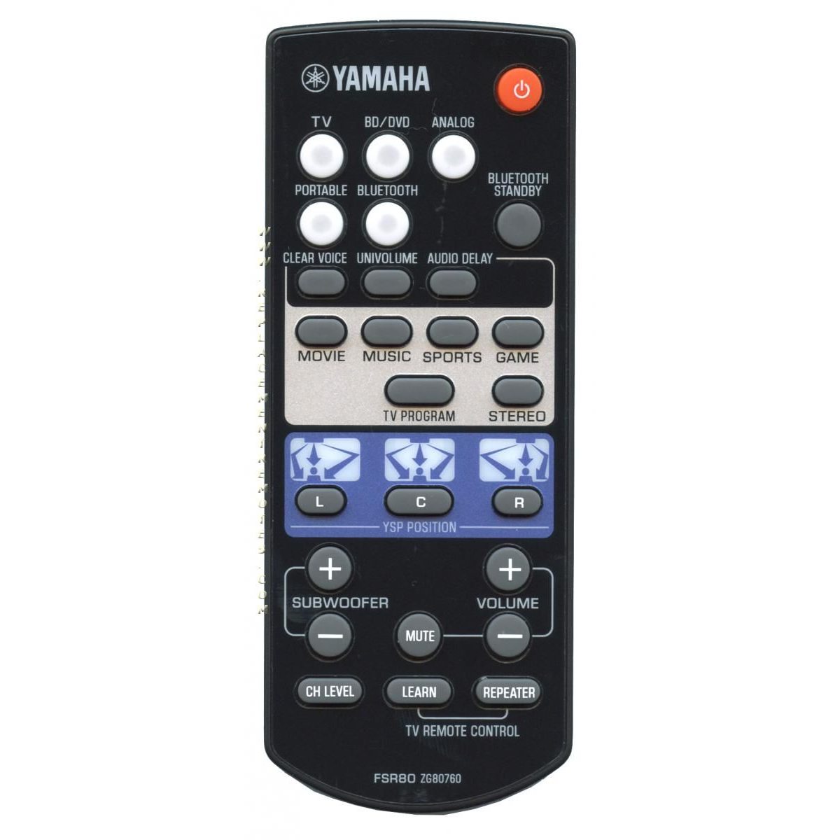 Yamaha FSR80 Sound Bar Remote Control