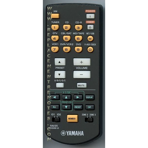 Yamaha RAV25 zone 2 Receiver Remote Control