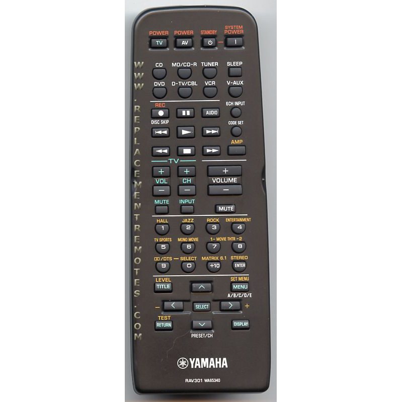 Yamaha RAV301 Receiver Remote Control