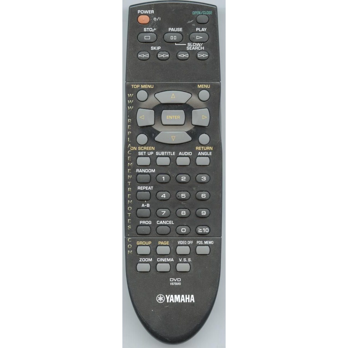 Yamaha V9756400 DVD Remote Control