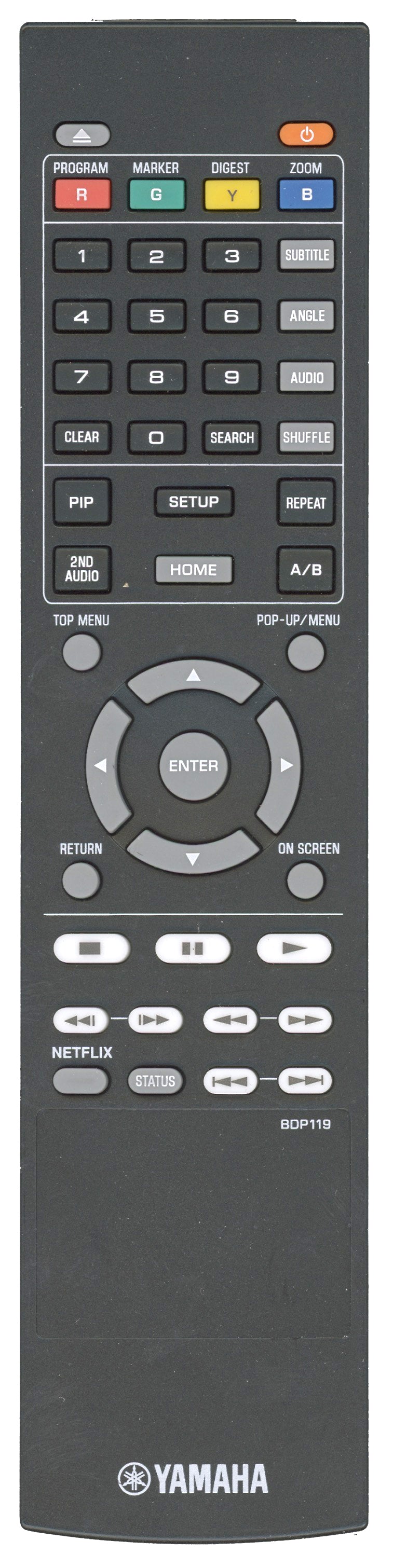 Yamaha BDP119 Blu-ray Remote Control