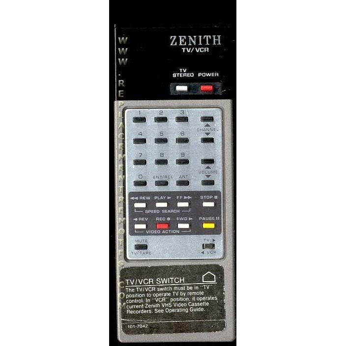 Zenith 12492 TV Remote Control