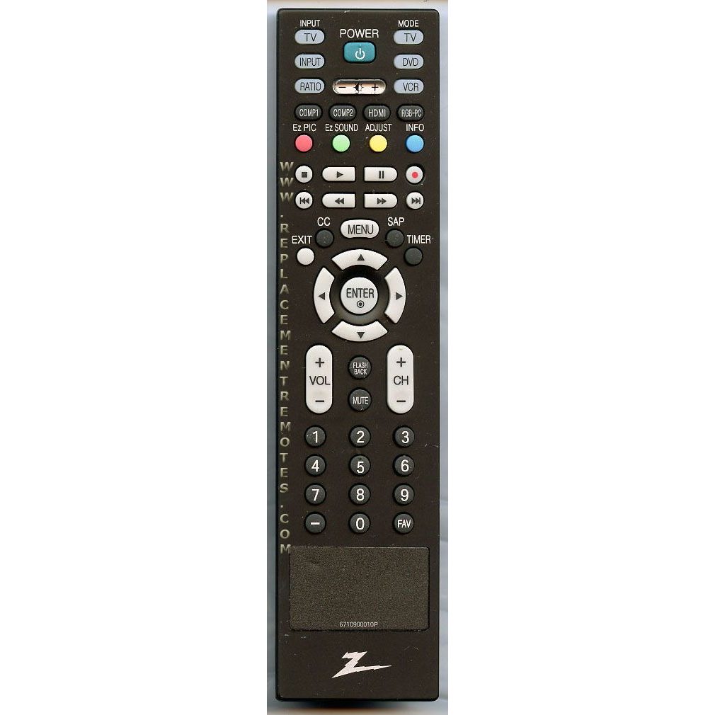 Zenith 6710900010P TV Remote Control