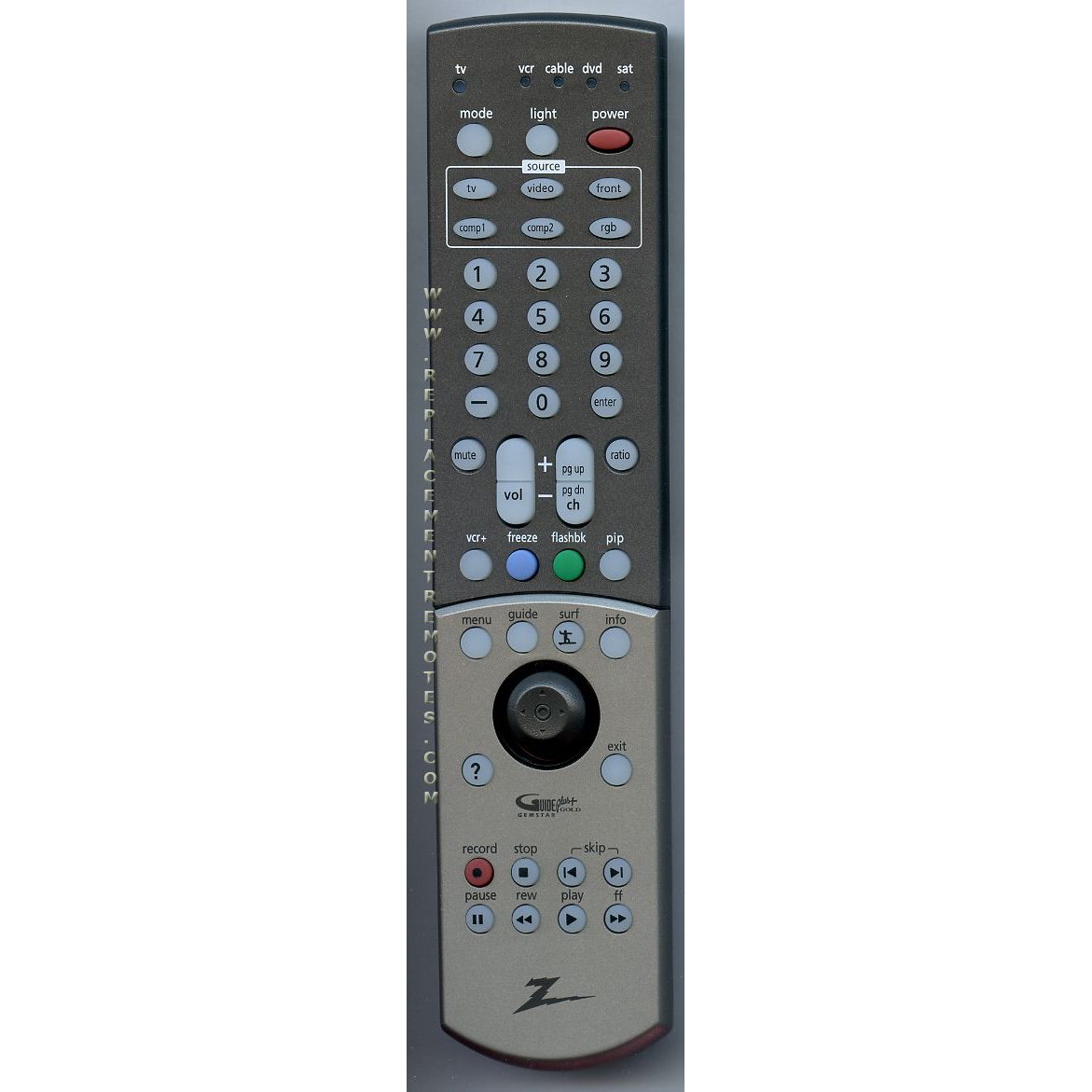 Zenith 6710V00052A TV Remote Control