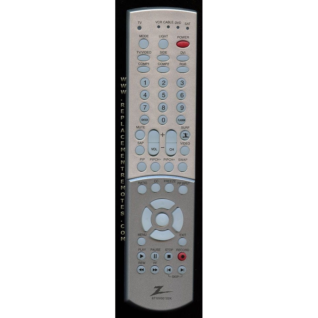 Zenith 6710V00102K TV Remote Control