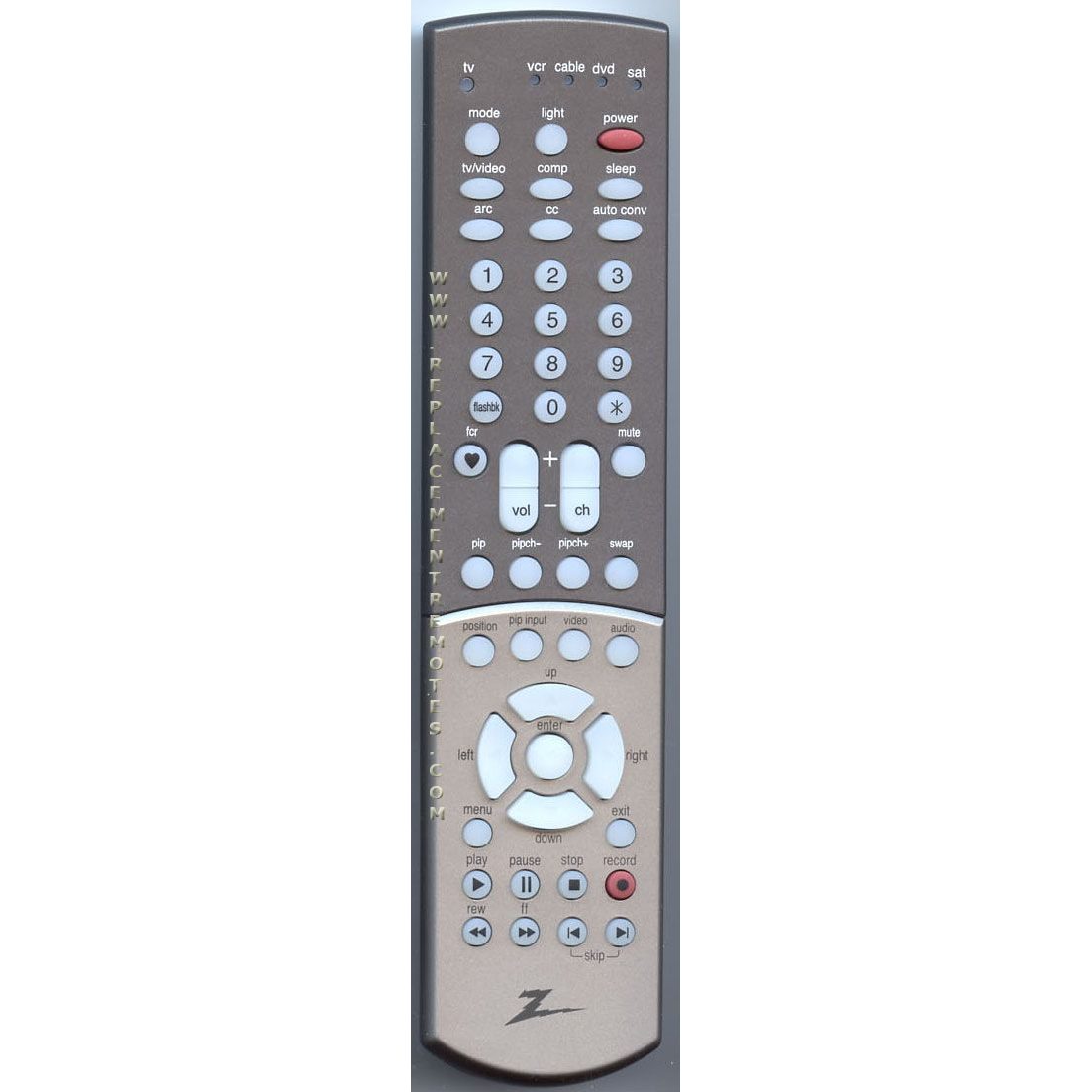 Zenith 6710V00103A TV Remote Control