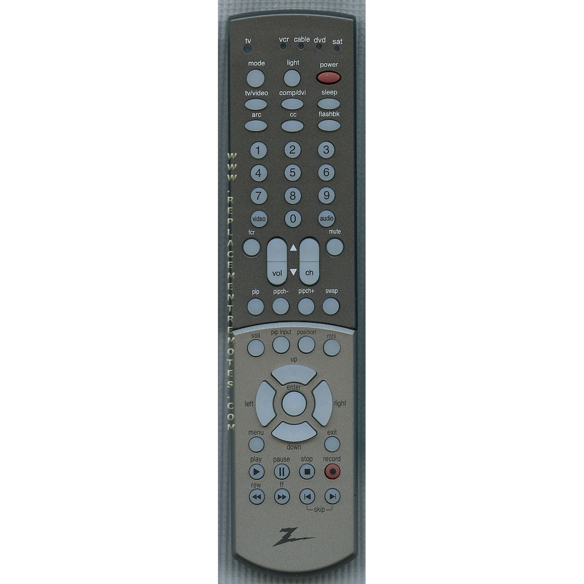 Zenith 6710V00103D TV Remote Control