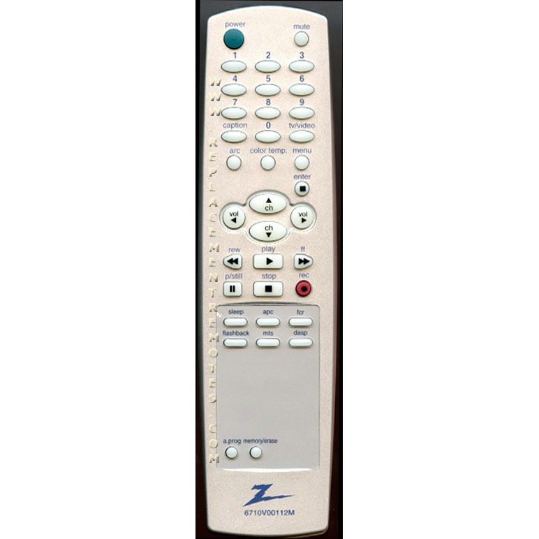 Zenith 6710V00112M TV Remote Control