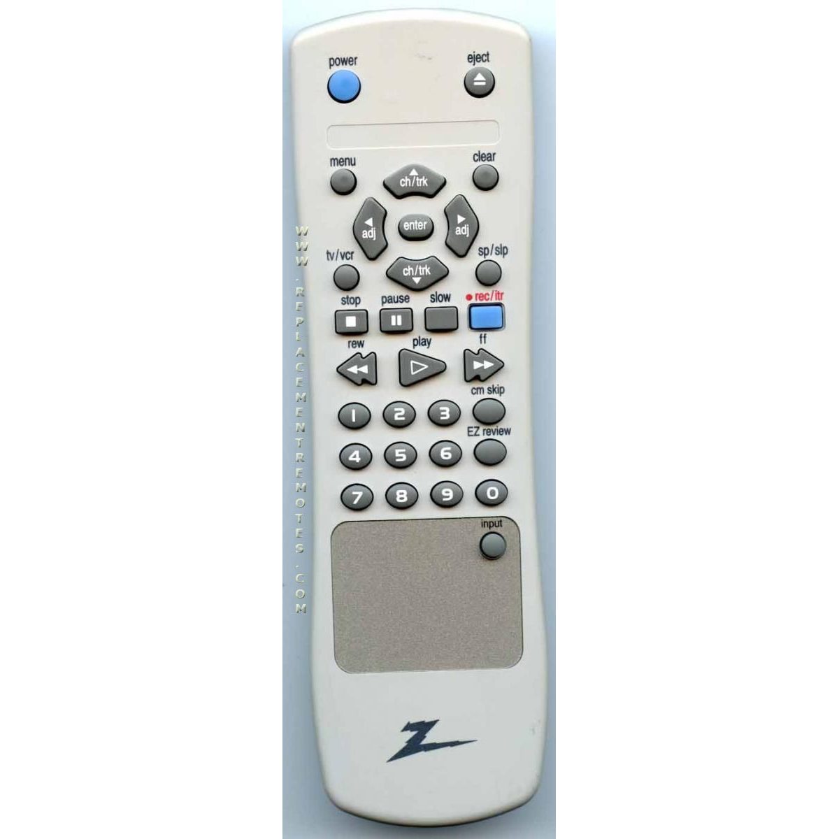 Zenith 6711R1N129A VCR Remote Control