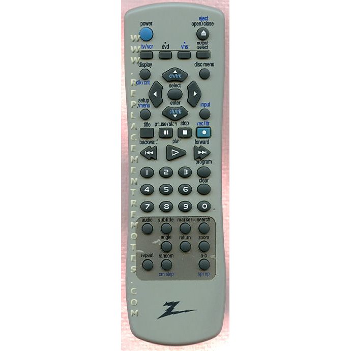 Zenith 6711R1P042D DVD/VCR Remote Control