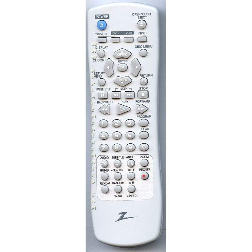 Zenith 6711R1P081K TV/VCR/DVD Remote Control