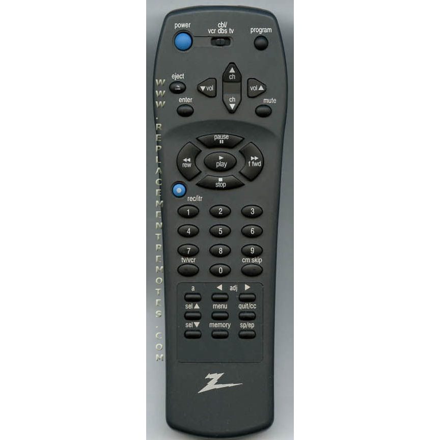 Zenith MBR412 VCR Remote Control