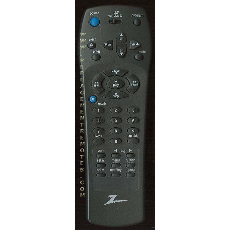 Zenith MBR423Z VCR Remote Control