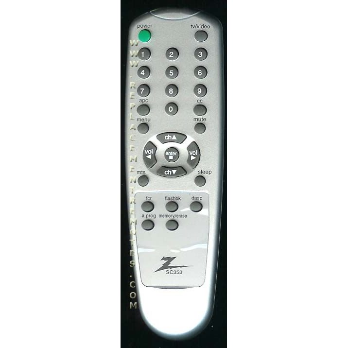 Zenith SC353 TV Remote Control