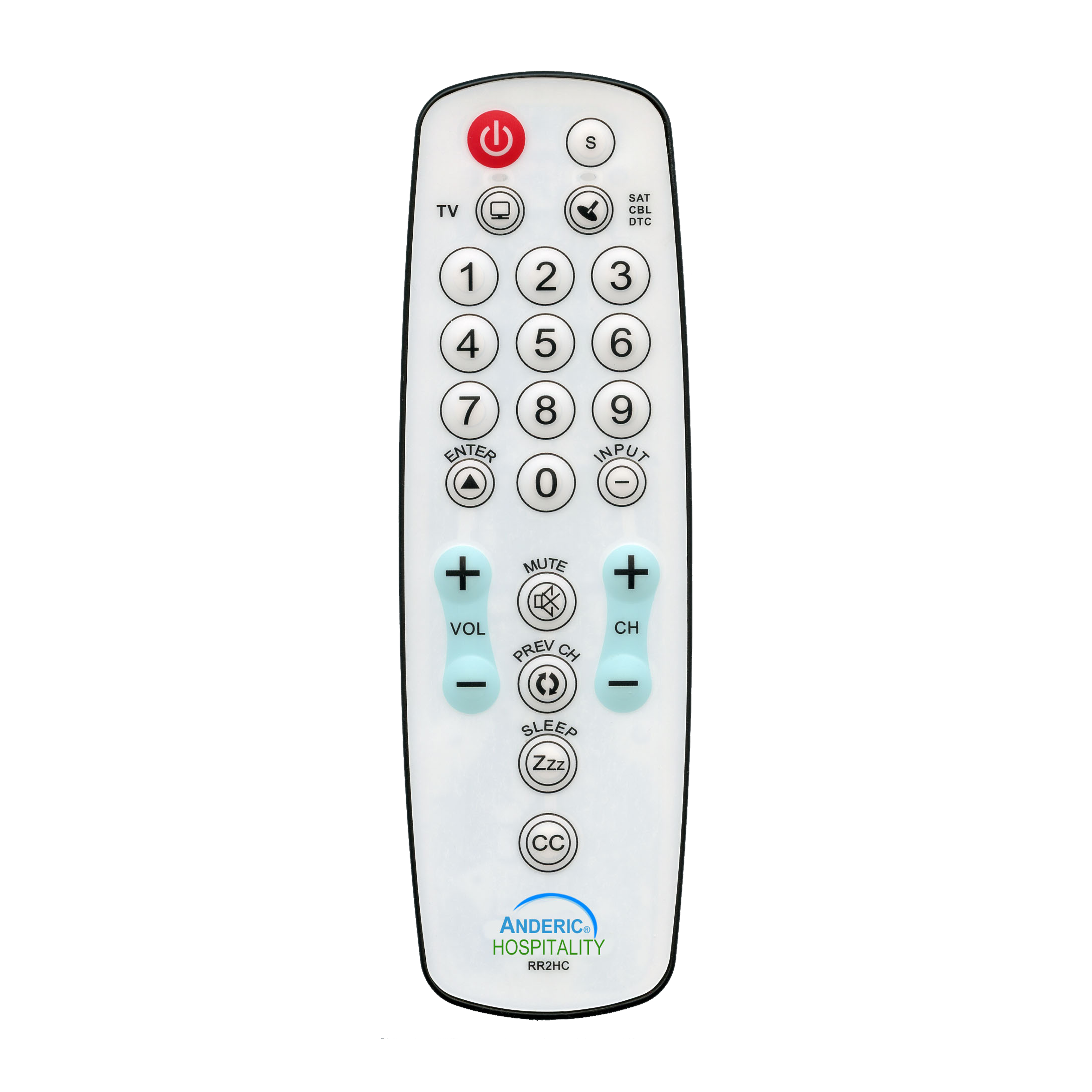 RR2HDC 2-Device Universal EzWipe Remote Control for Hospitality TVs & In-Room DirecTv® Boxes
