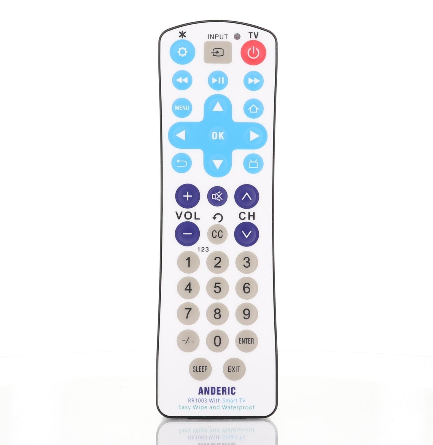 RR1003 Waterproof EzWipe 1-Device Universal Remote Control for Hospitality Smart TVs